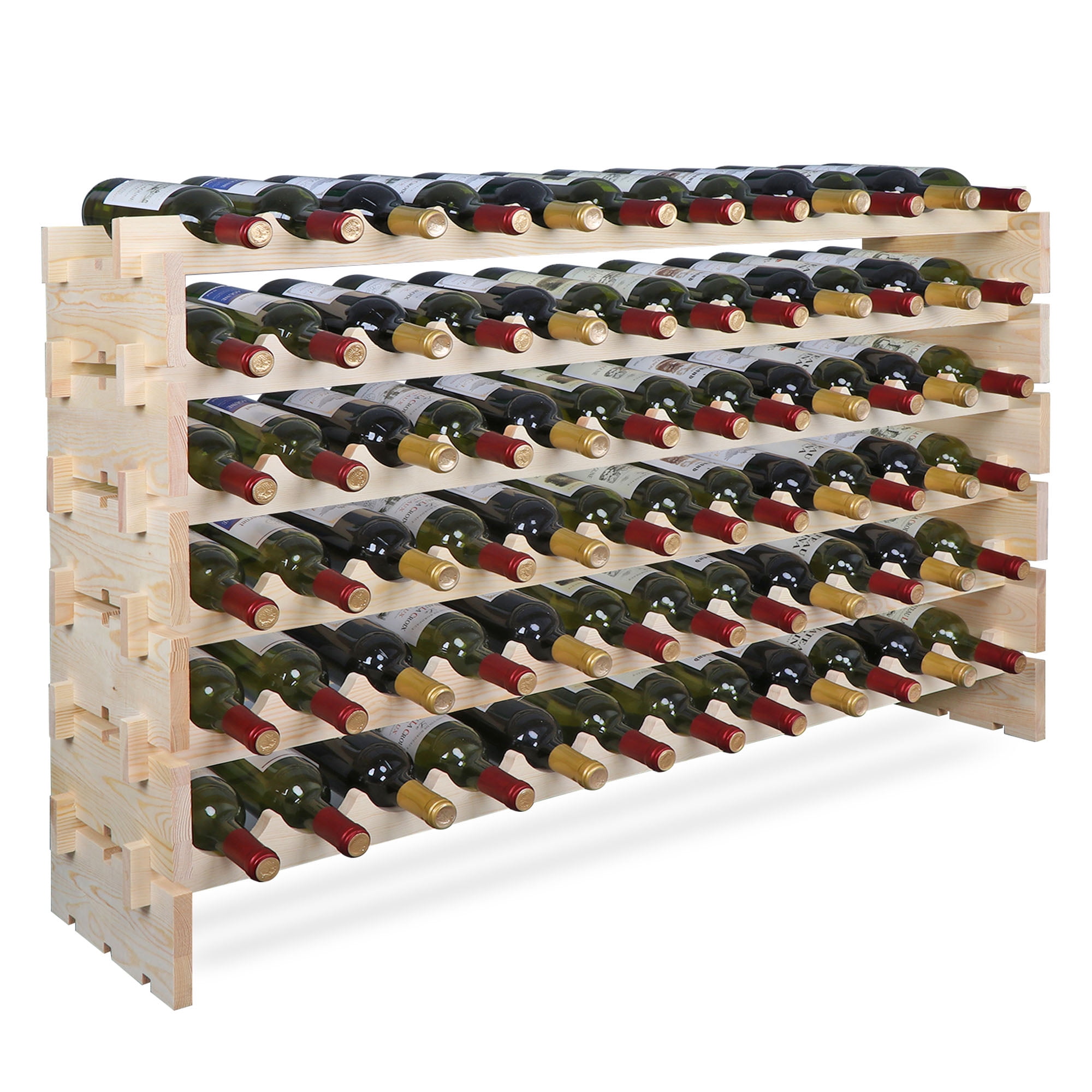 Zeny Home Pub Solid Wood Wine Rack Freestanding Storage Display for
