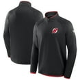 thumbnail image 4 of Men's Fanatics Black New Jersey Devils Authentic Pro Rink Raglan Quarter-Zip Pullover, 4 of 7