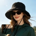 thumbnail image 3 of bestolf Waterproof Bucket Rain Hat with Chin Strap, Quick Drying Sun Hat, Mesh Ventilation Wide Brim Hat, Summer Headwear (Beige ), 3 of 8