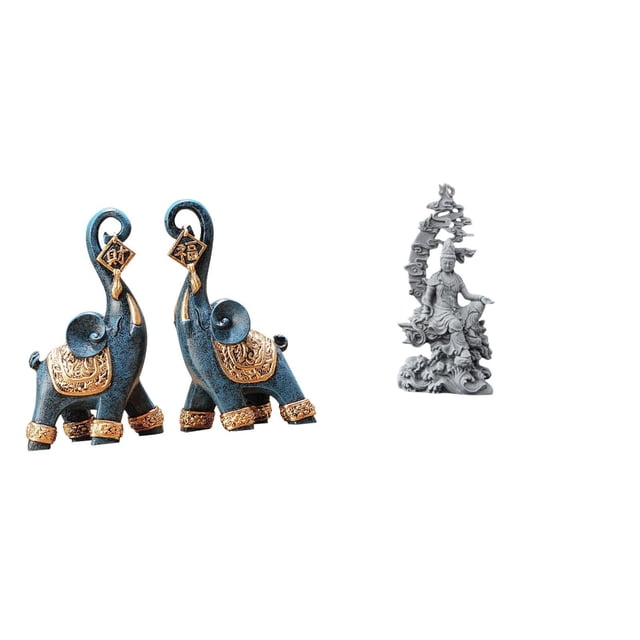 Escultura de de resina moderna y figura de Guan Yin, adorno artístico coleccionable para escritorio, estante, hogar, oficina, dormitorio, sal
