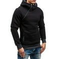 thumbnail image 4 of Chbgutlmr Hoodies for Men Slant Zipper Long Sleeve Slim Fitting Sweatshirt Color Block Casual Stylish Pullover with Pockets, 4 of 5