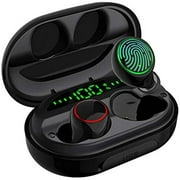 Wireless Earbuds Bluetooth 5.0 with Charging Case IPX8 Waterproof TWS Stereo Noise Cancelling Headphones in Ear Built in Mic Headset Premium Sound with Deep Bass for Sport Black
