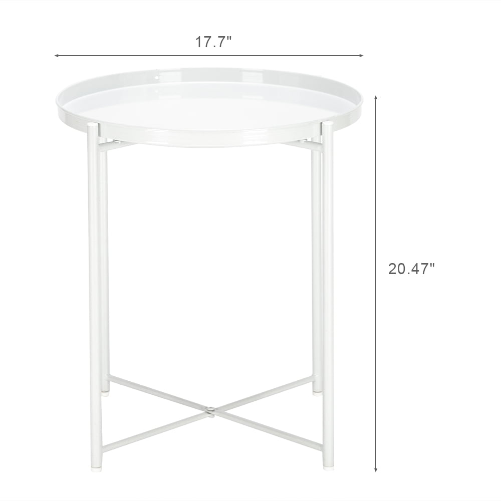 Private Jungle Side Table Round Metal, Outdoor Side Table Small Sofa End Table Indoor Accent Table Round Metal Coffee Table Waterproof Removable Tray Table,White Private Jungle Side Table Round Metal, Outdoor Side Table Small Sofa End Table Indoor Accent Table Round Metal Coffee Table Waterproof Removable Tray Table,White