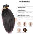 thumbnail image 2 of Kinky Straight Hair Wave Hair Extension/Weft, 100% Brazilian Virgin Remy Human Hair with Unprocessed Natural Black Color, Size 12" to 24"(1 Bundle 14"), 2 of 7