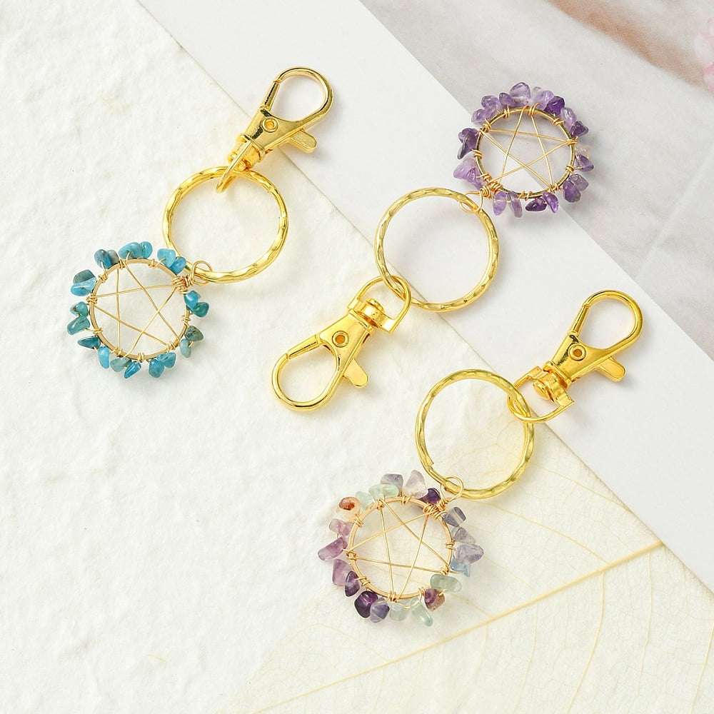1box 60pcs Alloy Swivel Lobster Claw Clasps Swivel Snap Hook with 60pcs Iron Split Key Rings Keychain Clasps set Golden 35x13mm Hole: 8.5mm