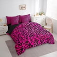 thumbnail image 3 of Manfei Leopard Print 7-Piece Bedding Comforter Set,Black Pink King Bedding Sets,Animal Print Ultra Soft Bed Sheets,Microfiber Abstract Bedroom Decoration,Reversible, 3 of 6