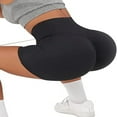 thumbnail image 3 of Womens Casual Seamless Sport Shorts Solid Color High Waist Stretch Yoga Short Pants, 3 of 6