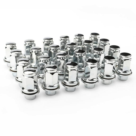 24 OEM Mag Lug Nuts 14x1.5 2022 Compatible with Toyota Tundra (Long) Factory Type Chrome