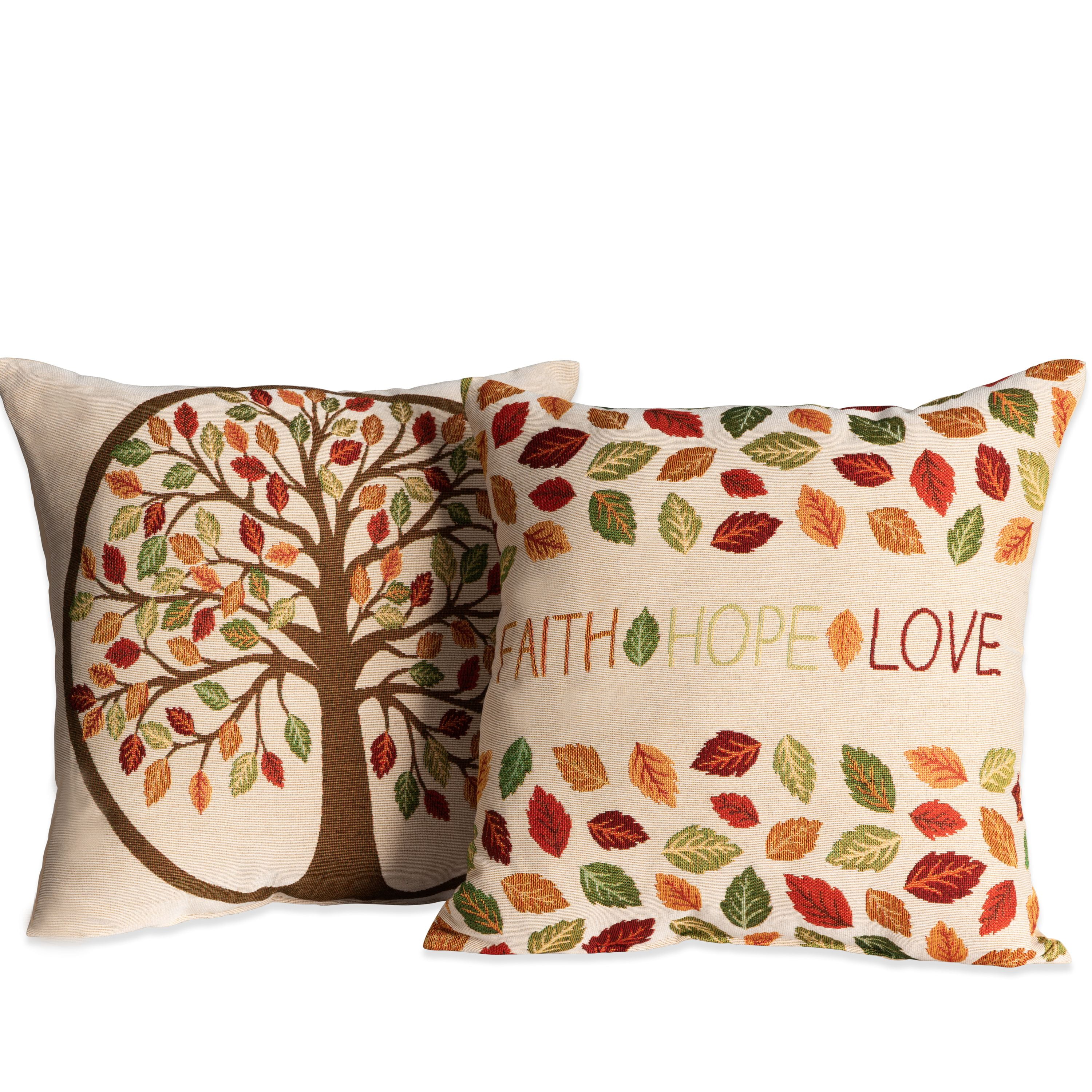 Mainstays Tree of Life Decorative Throw Pillow, 17” x 17”, 2 Pack