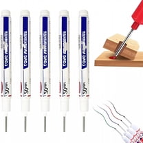 CCOCC 5 Pack Long Head Deep Hole Marker Pens,20mm Deep Reach Metal Marking Pen,Quick-dry Waterproof Long Nib Marker,Colorful Carpenter Deep Reach Markers Construction Markers Tool
