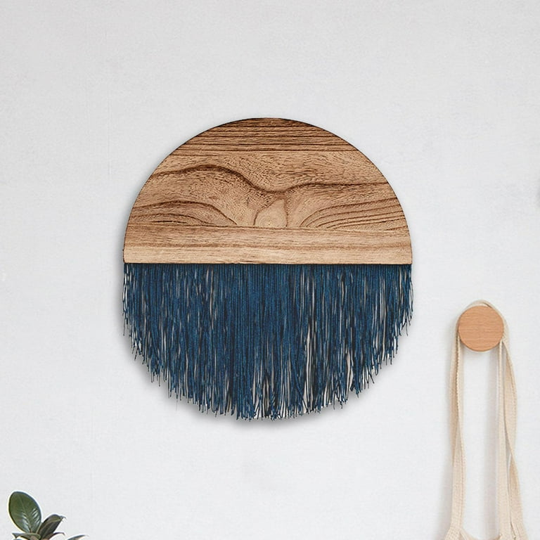 Macrame Wall Hanging Tassel Tapestry Ornaments Fringe Home Bohemian Tapestry Wall Decor Boho Wall Decors for Wedding Apartment Nursery Party Dark Blue Walmart