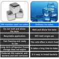 thumbnail image 3 of 4PCS Stainless Steel Whisky Stones Ice Cubes with Silicone Clip Bar Barware Sets Quick Freeze Ice Stones Reusable Chilling Rocks for Whiskey Wine Gin Tonic Drinks, 3 of 5
