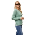 thumbnail image 4 of Women Cropped Cardigan Sweaters Crewneck Button Down Cardigan Green One size, 4 of 9