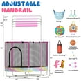 thumbnail image 2 of LinkRomat 7-in-1 60" Elliptic Trampoline for Kids, 500lbs Capacity Toddler Trampoline with Enclosure, Adjustable Height Handrail & Durable Designs for Boys & Girls, Indoor & Outdoor, 2 of 9