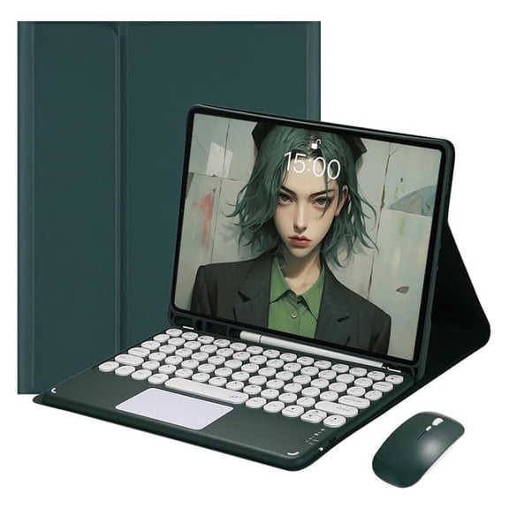 STYU Keyboard Case Compatible with Samsung Galaxy Tab S9 FE 10.9" / S9 11" 2023,Slim Smart Case Detachable Tablet Rounded Keyboard and Mouses,with Smart Touchpad Built in Pencil Holder