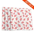 thumbnail image 4 of DouZhe Polyester Placemats Set of 4, Pink Strawberry Trendy Cartoon Pattern Heat Resistant Place Mats for Dining Table, 12" x 18", 4 of 7