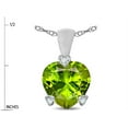 thumbnail image 4 of Star K� 7mm Genuine Peridot Small Heart Shape Love Pendant Necklace, 4 of 9