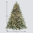 thumbnail image 3 of Jostyle Pre-Lit 7.5ft Artificial Christmas Tree, Feel Real Snow Flocked PE Tree 750 Clear Lights, Red Berries, 3 of 8