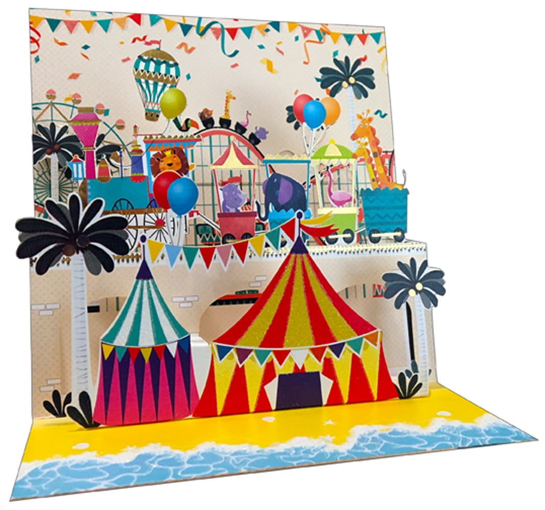 Carnival Themed Greetings Card Personalised Circus Birthday Card With 3D Age
