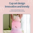 thumbnail image 3 of ¡Gran oferta! Juego de vasos de plástico degradado de 2 uds., botella de agua deportiva de gran capacidad, para viajes al aire libre, gimnasio, Fitness, taza portátil para estudiantes, 3 of 4