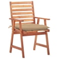 thumbnail image 3 of Sillas de comedor para exteriores Casafoyer, juego de 3 piezas con cojines, madera de acacia, 3 of 5
