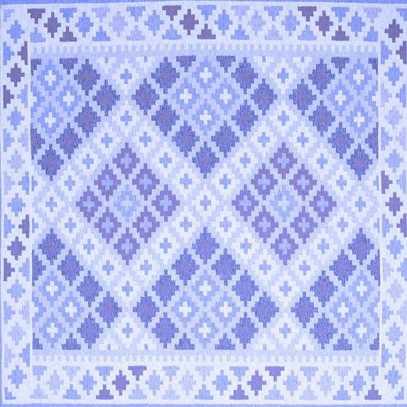 Ahgly Company Indoor Square Southwestern Blue Country Area Rugs, 5' Square