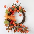 thumbnail image 6 of 24" Fall Wreath Decorations for Front Door with Pumpkin Pinecone Berry Artificial Maple Leaves Wreath Autumn Thanksgiving Harvest Fall Decor Indoor Outdoor, 6 of 8