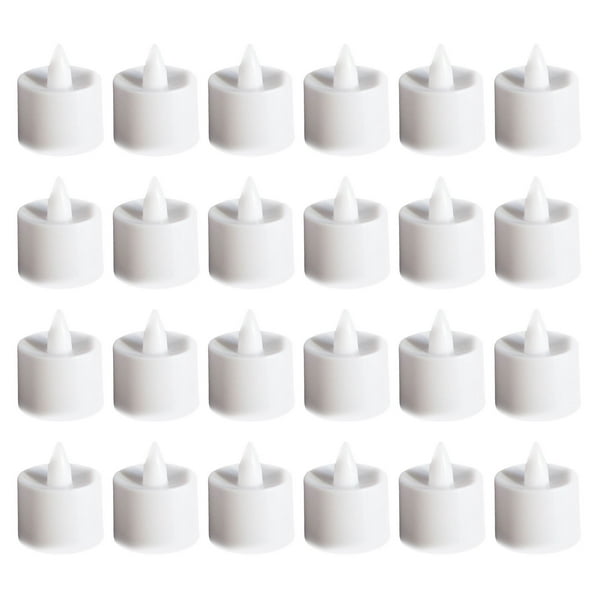 Velas con luces de té que funcionan con pilas, 24 Uds. Luces de té sin llama luces de vela electrónicas luces de té LED claridad notable
