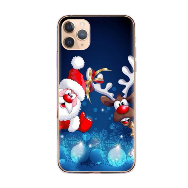 Funda navideña para iPhone 14, diseño de alce, Papá Noel y muñeco de nieve, bonita funda protectora para niñas, niños y mujeres, regalo navideño