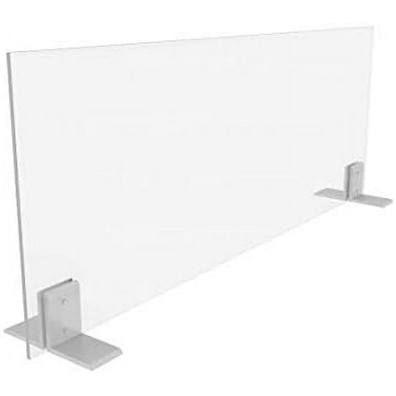 48"Wx24"H Sneeze Guard for Counter | Plastic Shield for Desk or Business | Acrylic Social Distancing Barrier