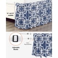 thumbnail image 3 of Navy Blue Boho Wrap Around Bed Skirts for Queen Bed 16" Drop,Bed Skirt with Adjustable Elastic Belt Dust Ruffle Bed Valance for Bedroom Hotel Ehtnic Abstract Art Modern Geometric Bed Frame Cover, 3 of 7