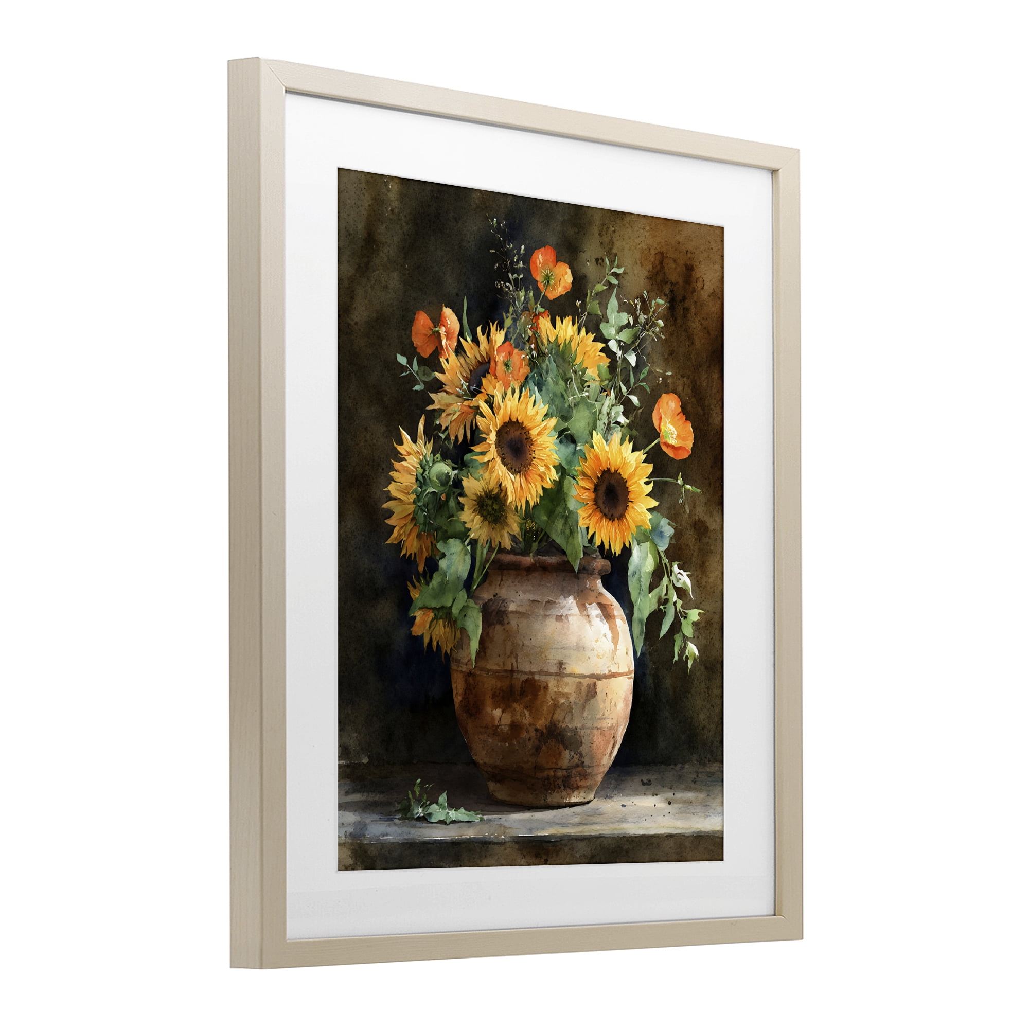 Stupell Industries Rustic Sunflower Display Birch Framed Print Under Glass, design by Franklyn Gregory