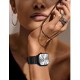thumbnail image 4 of Wearlizer Two Tone Metal Watch Band Compatible with Apple Watch Bands Women 38/40/41/42/44/45/46/49mm Rectangular Link Bracelet Stainless Steel Strap for Series 11/10/9/8/7/6/5/4/3/SE/Ultra, 4 of 6