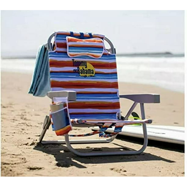 Tommy Bahama Backpack Beach Chair – 5 Position Classic Lay Flat – Insulated  Cooler Towel Bar-Storage Pouch 2022 New Model – Tropical Sunset, 1 Pack