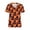Orange, variant on Women's V Neck Short Sleeve Scrub Tops with Dual Side Pockets Halloween Pumpkin Witch Hat Maple Leaf Print Lightweight Loose Fit Nurse Uniform Casual Work Blouse