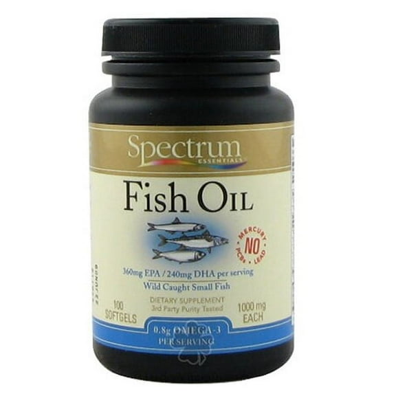Spectrum Essentials Fish Oil 1000 Mg Soft Gels - 100 Ea, 3 Pack