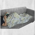 thumbnail image 6 of Under the Sea Soft Flannel Fleece Blanket, Illustration of Various Sea Creatures Drawn by Hand Maritime Items, Cozy Plush for Indoor and Outdoor Use, 70" x 90", White and Multicolor, by Ambesonne, 6 of 6
