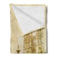 thumbnail image 2 of Paris Soft Flannel Fleece Throw Blanket, Vintage Design Faded Style France Capital Landmarks Eiffiel Tower, Cozy Plush for Indoor and Outdoor Use, 70" x 90", Beige Pale Camel, by Ambesonne, 2 of 5