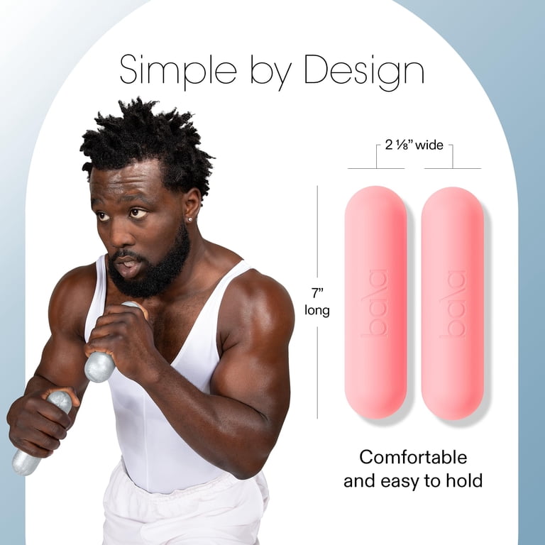 Haltères Bala Bars 2 X 3 Lb (1,36 Kg) – Acier Revêtu De Silicone Doux, étui Inclus – Pour Marche, Renforcement, HIIT, Boxe, Aérobic – Homme/femme
