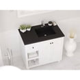 thumbnail image 3 of Laviva 313SQ1HSS-36R-MB 5.9 x 22 x 36 in. Forever Viva Stone Matte Black Solid Surface Countertop with Right Offset Integrated Sink, 3 of 5