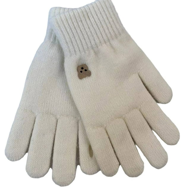 Work Gloves Women Solid Fingerless Cold-Proof Warm Fashionable