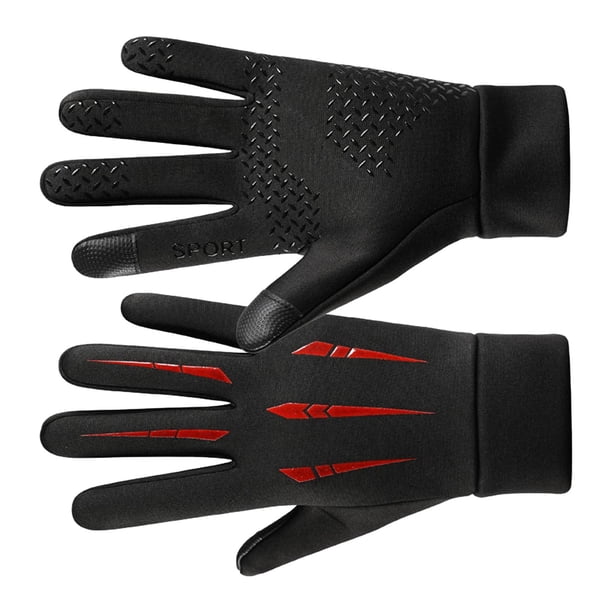Guantes de esquí de invierno Guantes de dedos completos Guantes de motocicleta con pantalla táctil Esquí de nieve Rojo