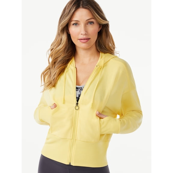 Sofia Active by Sofia Vergara Ribbed Zip Fleece Hoodie