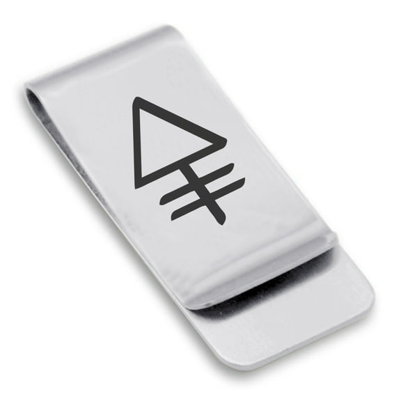 Stainless Steel Phosphorus Alchemy Symbol Classic Slim Money Clip Credit Card Holder
