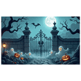 thumbnail image 1 of Halloween Theme Decorative Banner Spooky Atmosphere Jack o Lanterns Gate Design for Outdoor Decorating Holiday Party Night, 1 of 5