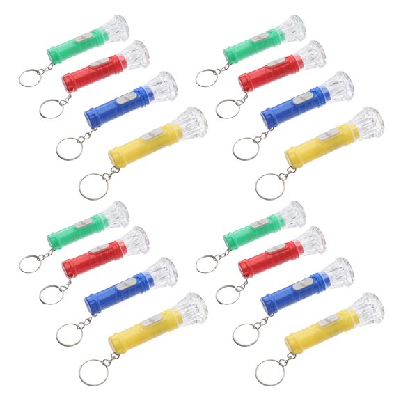 OUNONA 24PCS Mini Flashlight Keychain LED Torch for Indoor Outdoor Lighting Assorted Color Plastic