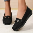 thumbnail image 5 of YLYL Women's Leather Buckle Loafers Dress Shoes Casual Flats Low Heel Slip on Driving Penny Loafers, 5 of 9