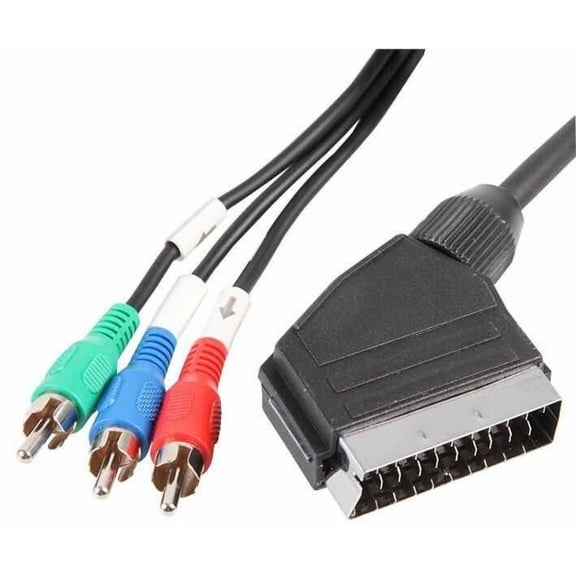 PRO SIGNAL - SCART Male to 3x Phono (RCA) Male Lead, 1.5m Black