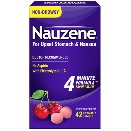 Nauzene Nausea Relief Chewable Tablets Wild Cherry Flavor, 42 (Best Over The Counter For Nausea)