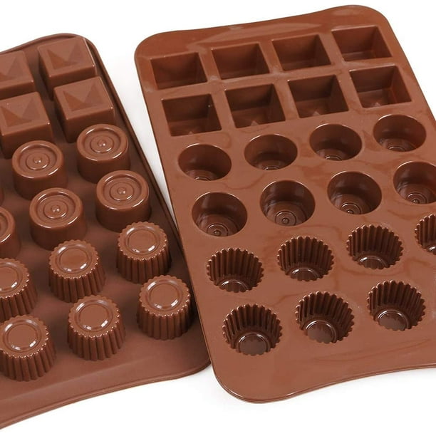 Moules de bonbons gélifiés en silicone, 2 paquets de 40 moules en silicone  antiadhésifs à crâne de cavité avec 1 compte-gouttes pour le chocolat, les  bonbons